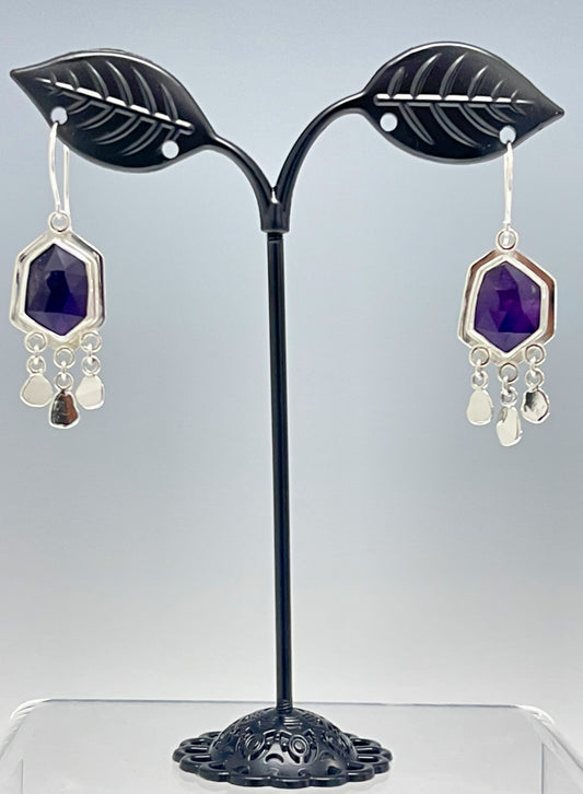 Amethyst and Sterling Silver Earrings  NM299E