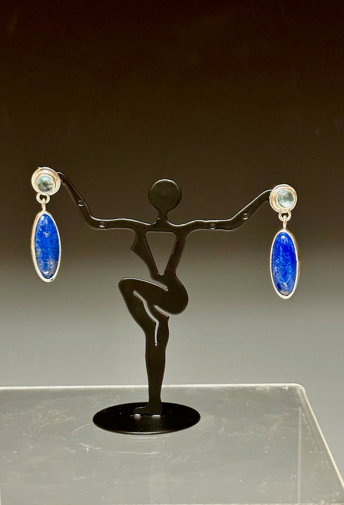 LAPIS, BLUE TOPAZ  AND STERLING SILVER Earrings NM461E