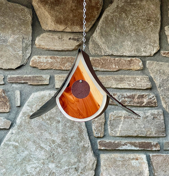 “Raindrop” Birdhouse with Natural Stain LC22.4