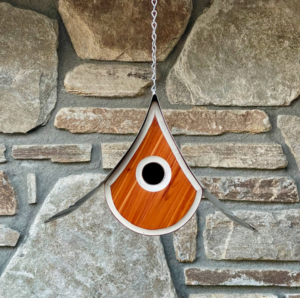 “Raindrop” Birdhouse with Natural Stain LC22.4