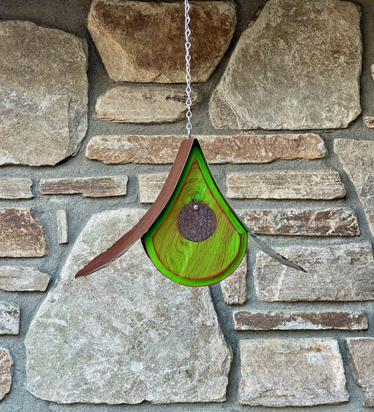 “Raindrop” Birdhouse with Bright Green Finish LC22.6