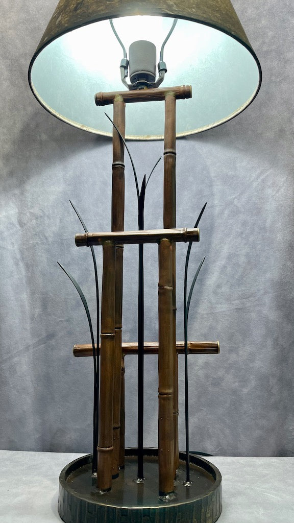 SLIM  COPPER BAMBOO HAND FORGED LAMP