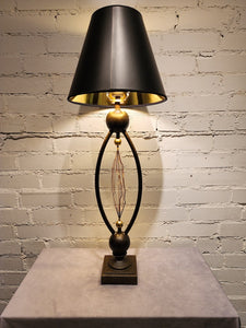 TESLA INSPIRED OVAL SHAPED TABLE LAMP WITH BLACK SHADE
