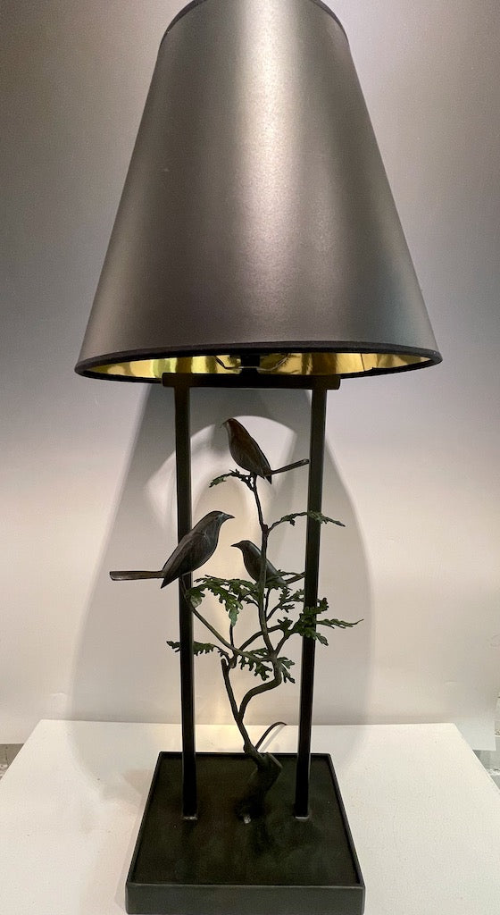 WREN AND CEDAR Table Lamp with Black Shade