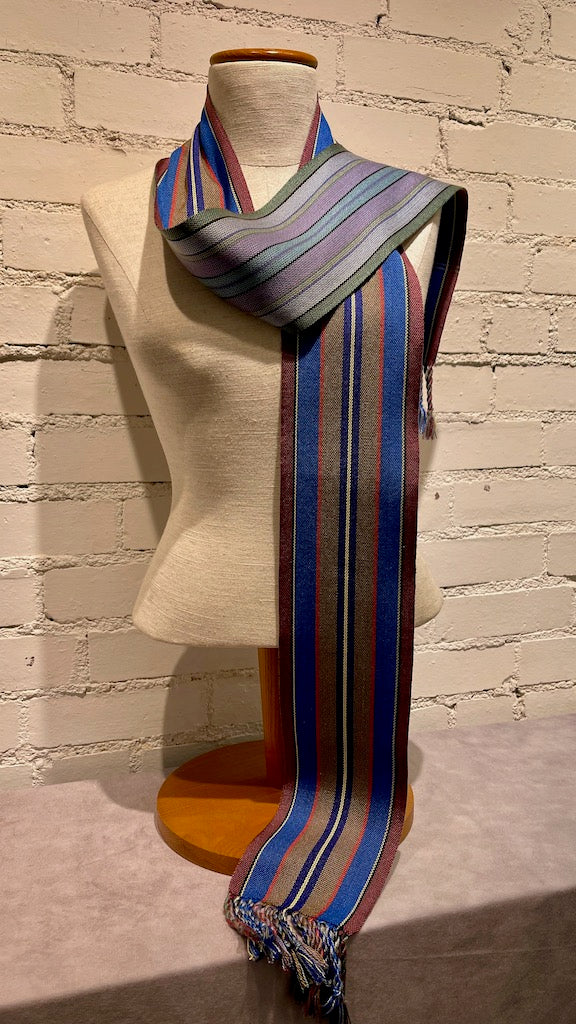 Silk and Tencel Reversible Hand Woven Scarf - SS109