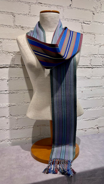 Silk and Tencel Reversible Hand Woven Scarf - SS109