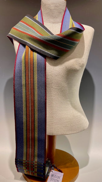 Silk and Tencel Reversible Hand Woven Scarf - SS115
