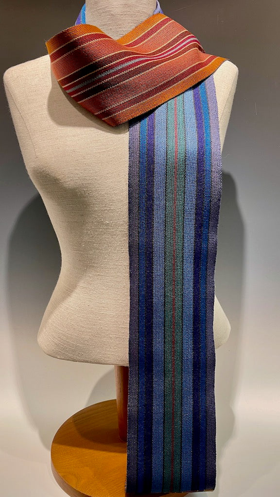 Silk and Tencel Reversible Hand Woven Scarf - SS116