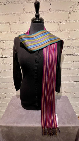 Silk and Tencel Reversible Hand Woven Scarf - SS119