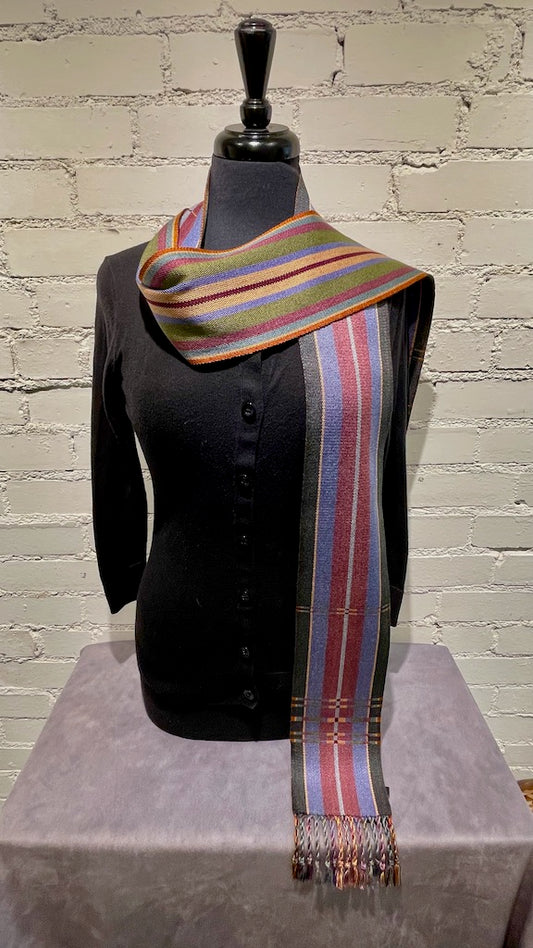 Silk and Tencel Reversible Hand Woven Scarf - SS120