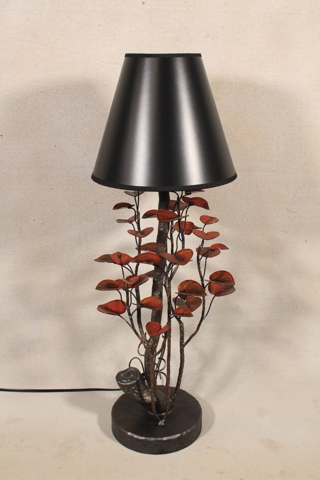 Morning Glory Lamp Table Lamp with Black Shade