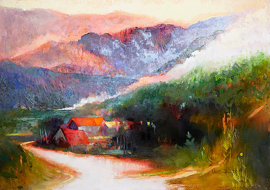 "VALLEY" ORIGINAL OIL ON CANVAS/FRAMED